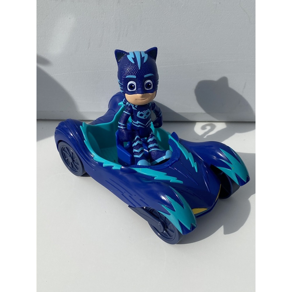 PJ Masks Cat-Car Toy, Hero Vehicle with 2 CatBoy Action Figures, Loose, EUC